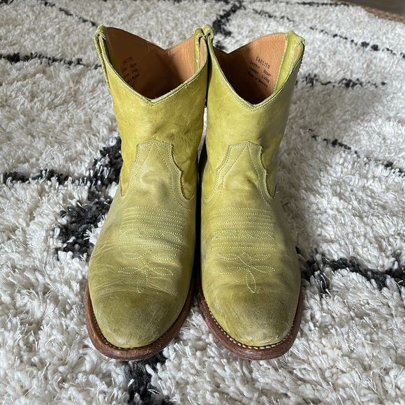 miss mooz Shoes - Light green leather ankle boots